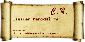Czeider Menodóra névjegykártya